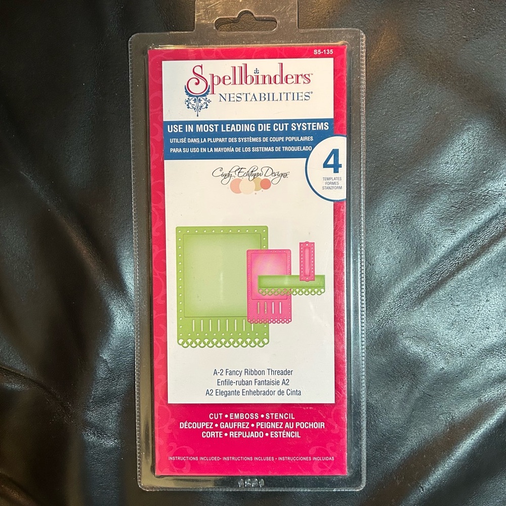 Spellbinders Nestabilities Card Creator A2 Fancy Ribbon Threader 4 pcs